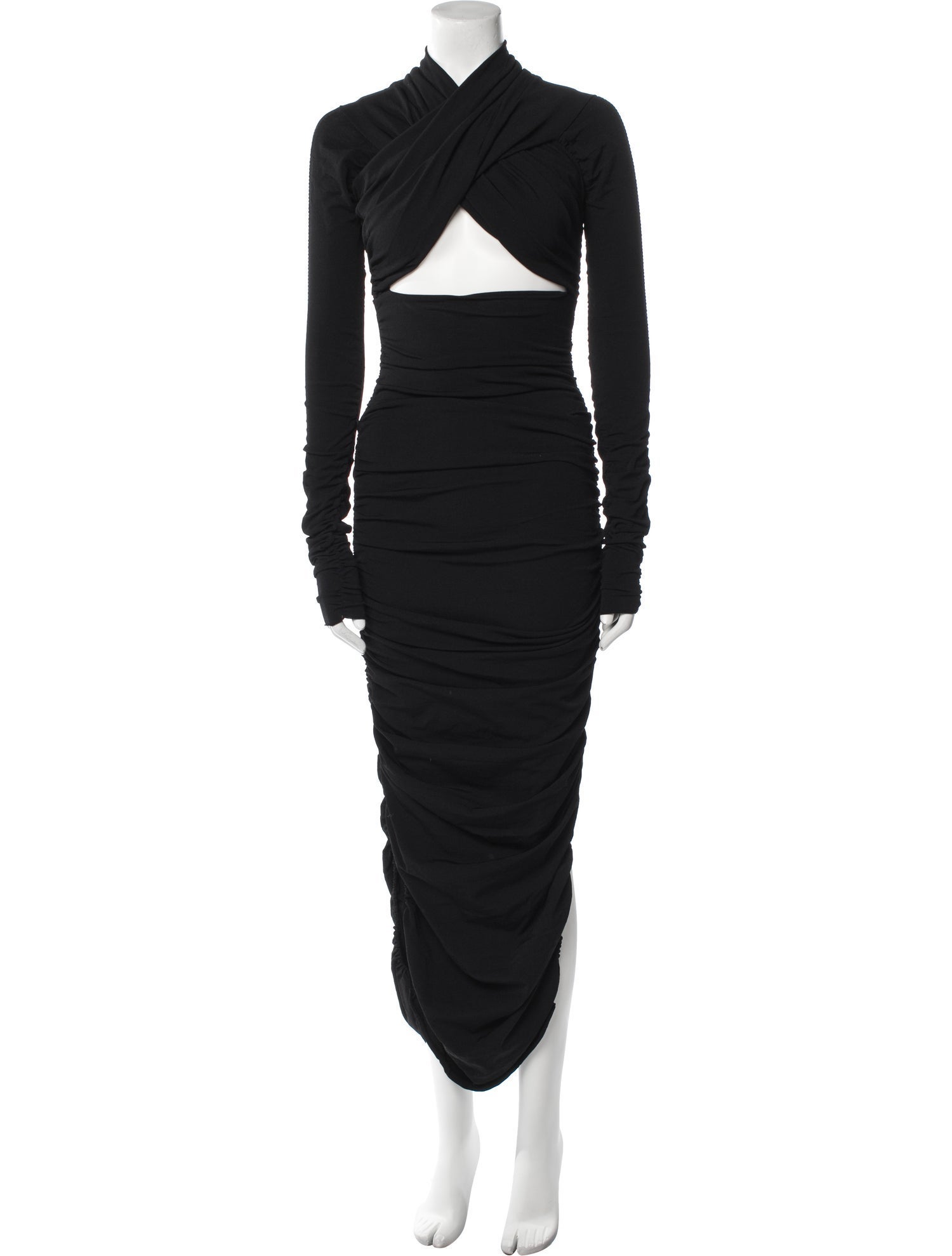 Khaite Mock Neck Midi Length Dress
