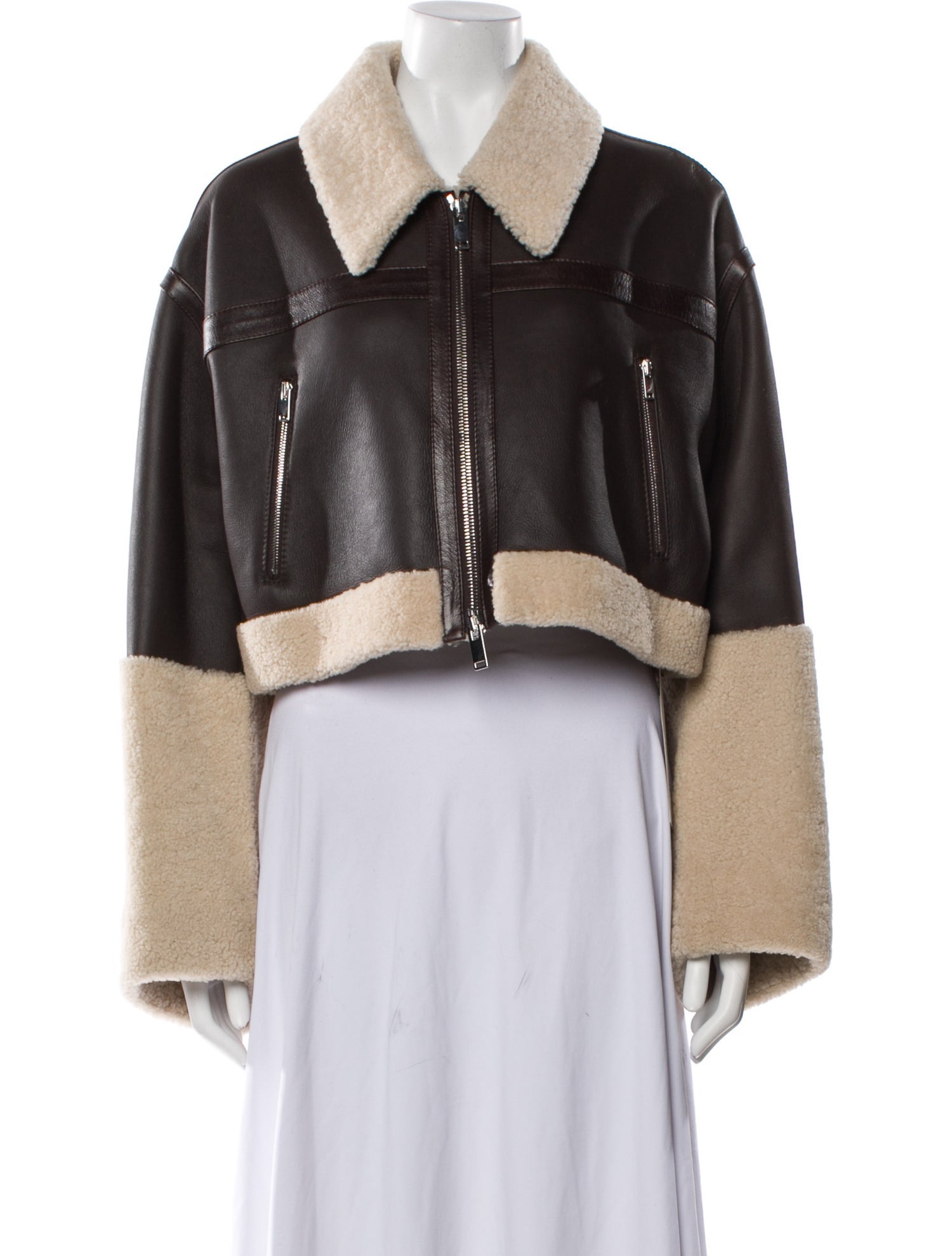 Khaite Lambskin Colorblock Pattern Jacket
