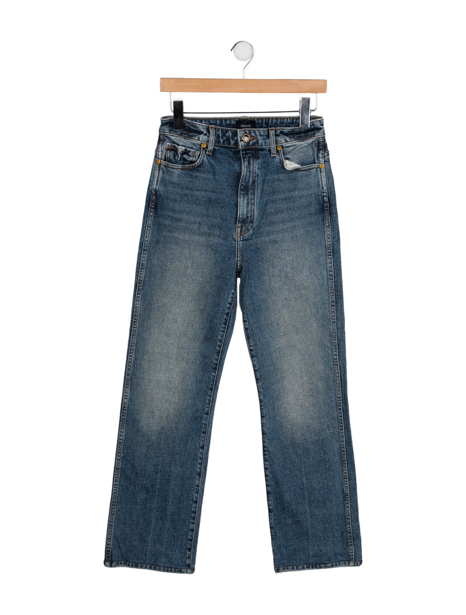Khaite High-Rise Straight Leg Jeans