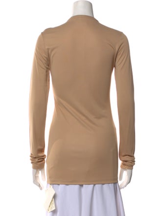 Khaite Mock Neck Long Sleeve Polo