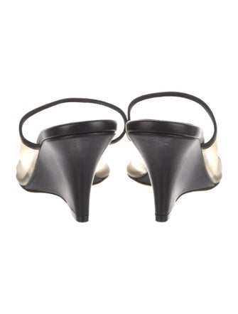 Khaite Mesh Leather Trim Embellishment Mules