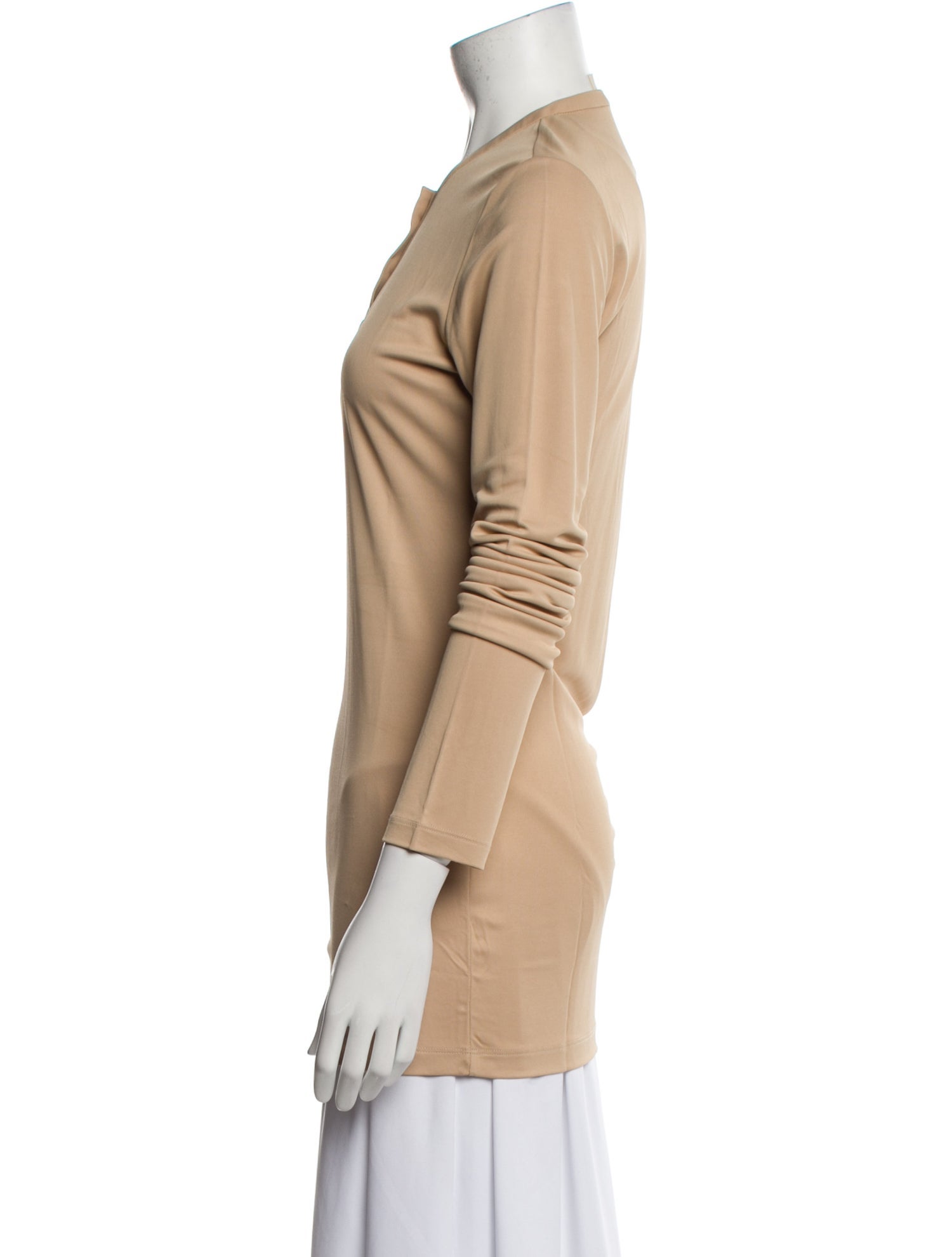 Khaite Mock Neck Long Sleeve Polo