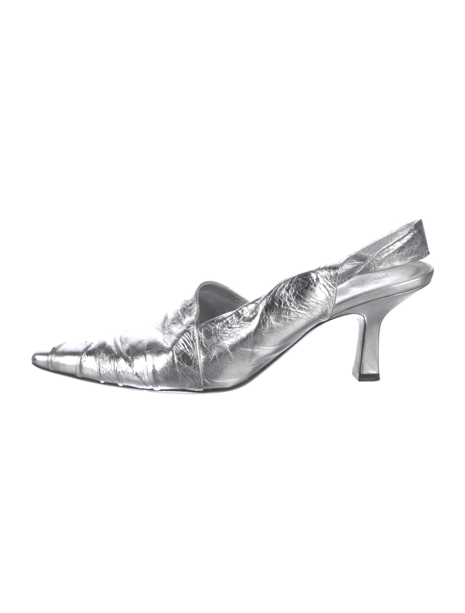 Khaite Leather Pleated Accents Slingback Pumps