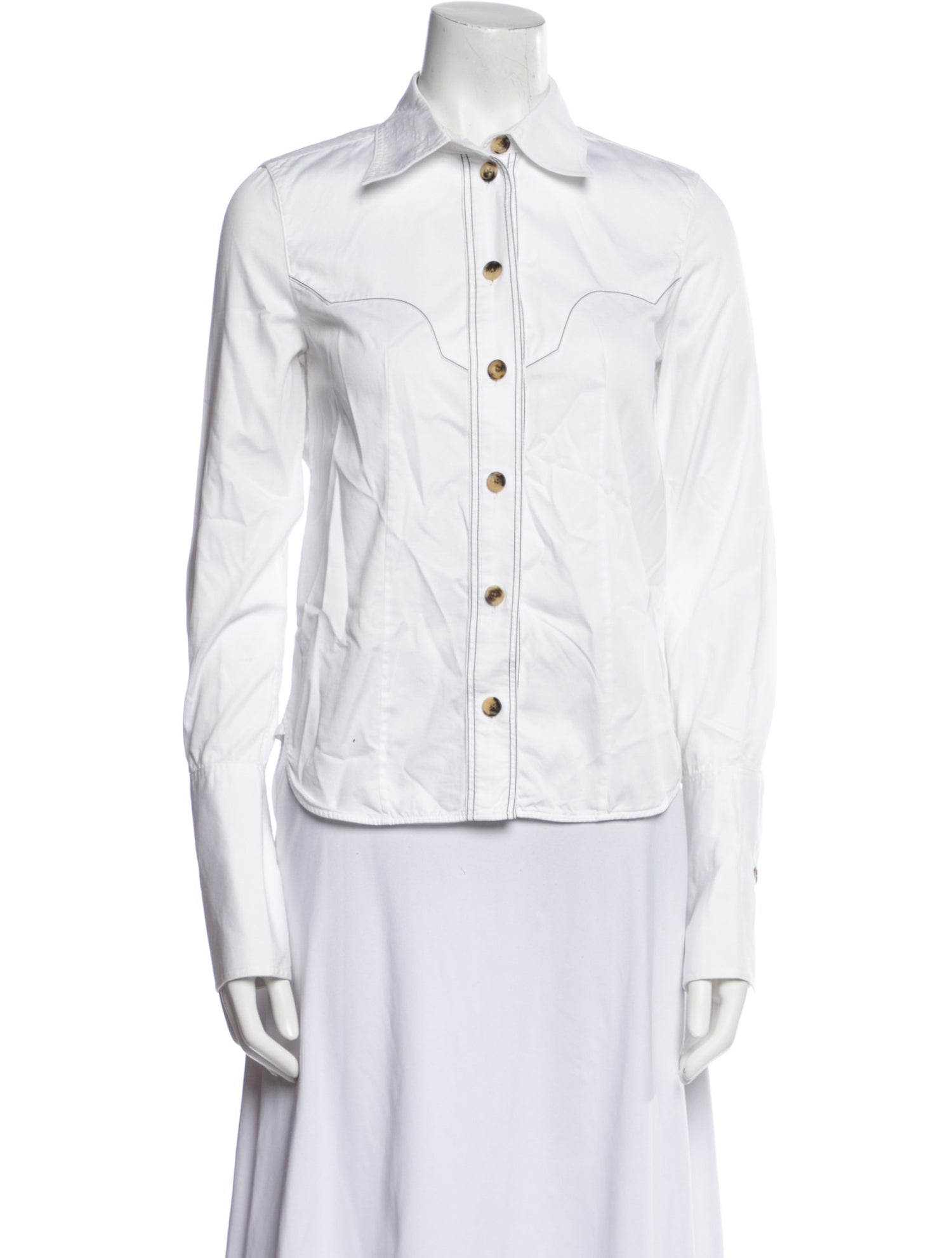 Khaite Long Sleeve Button-Up Top