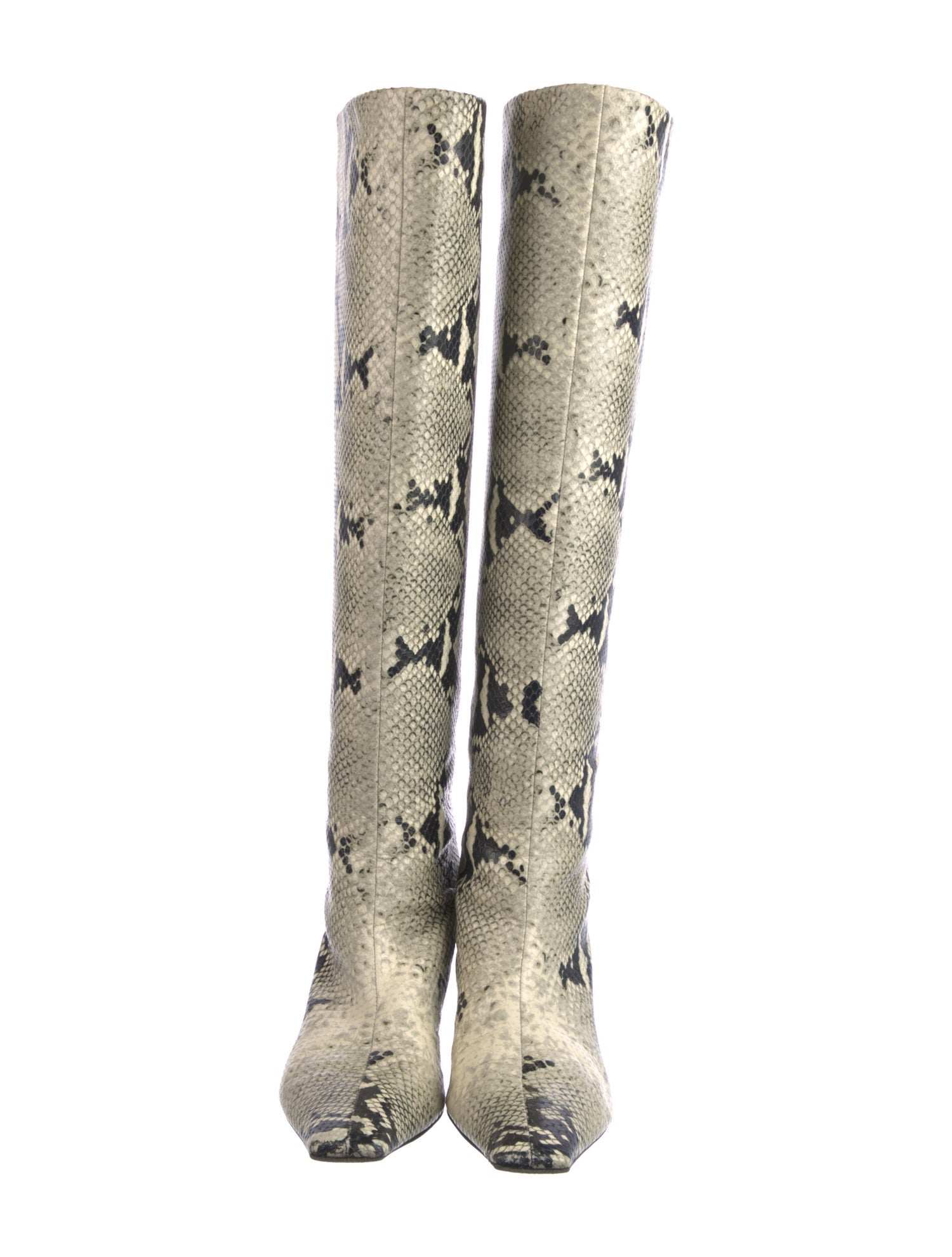 Khaite Embossed Leather Animal Print Boots