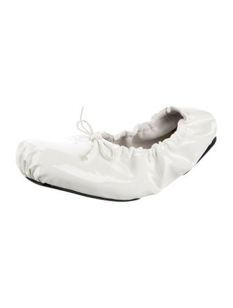 Khaite Patent Leather Bow Accents Ballet Flats