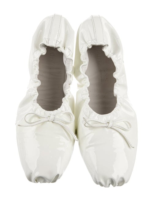 Khaite Patent Leather Bow Accents Ballet Flats