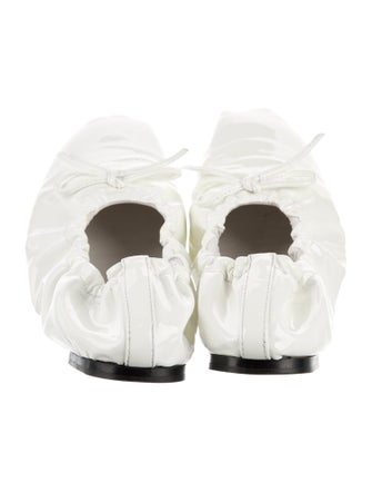 Khaite Patent Leather Bow Accents Ballet Flats