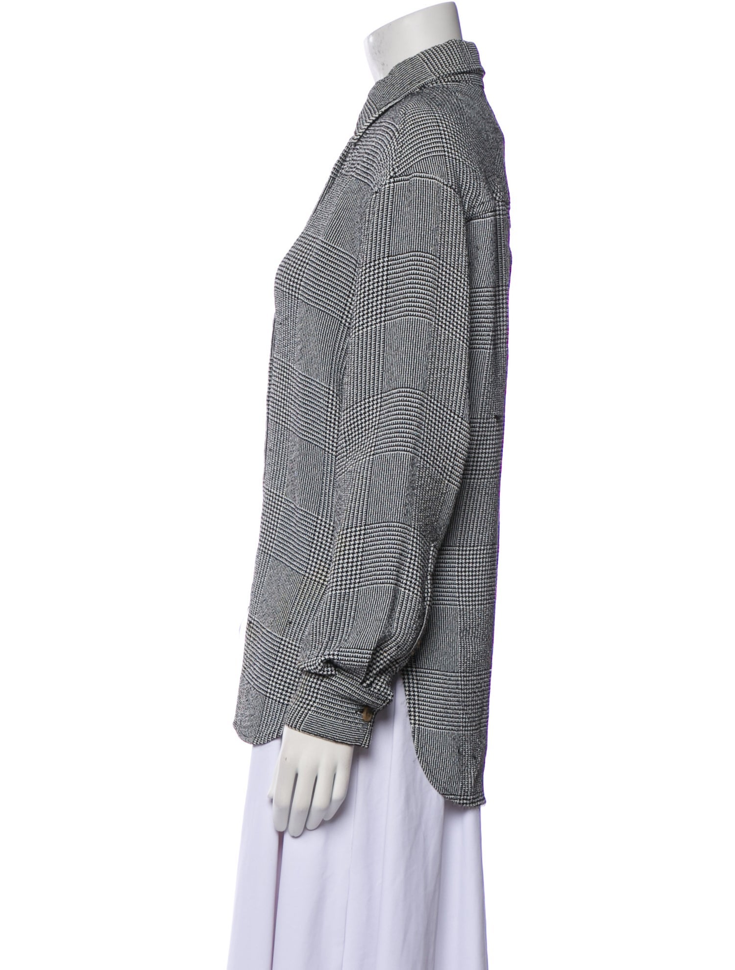 Khaite Cashmere Printed Button-Up Top