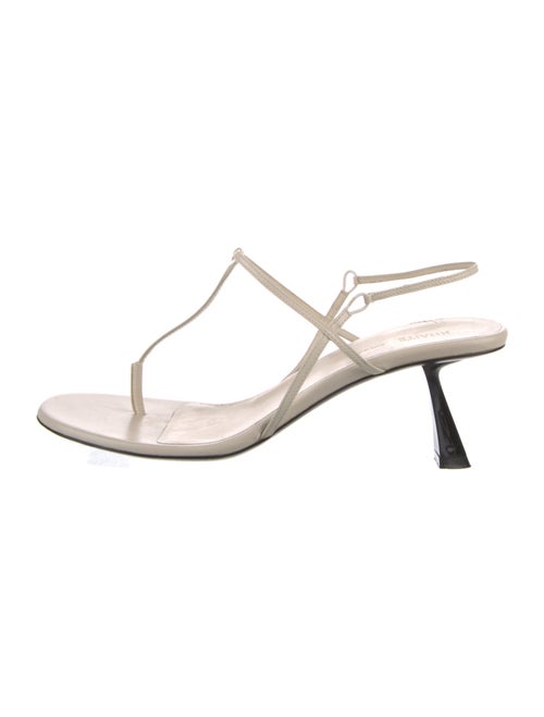 Khaite Leather T-Strap Sandals