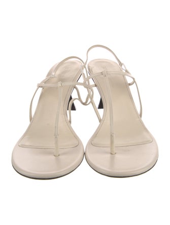 Khaite Leather T-Strap Sandals