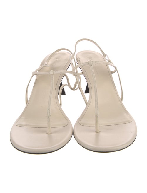 Khaite Leather T-Strap Sandals