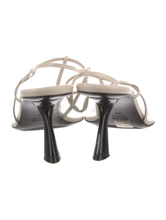 Khaite Leather T-Strap Sandals