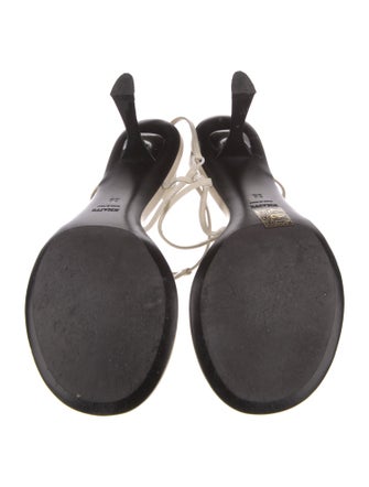 Khaite Leather T-Strap Sandals