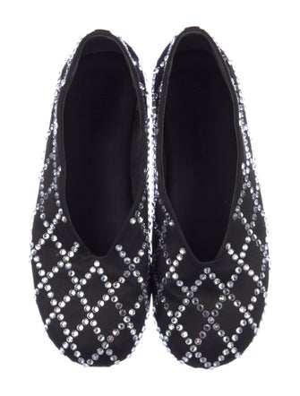 Khaite Satin Crystal Embellishments Ballet Flats