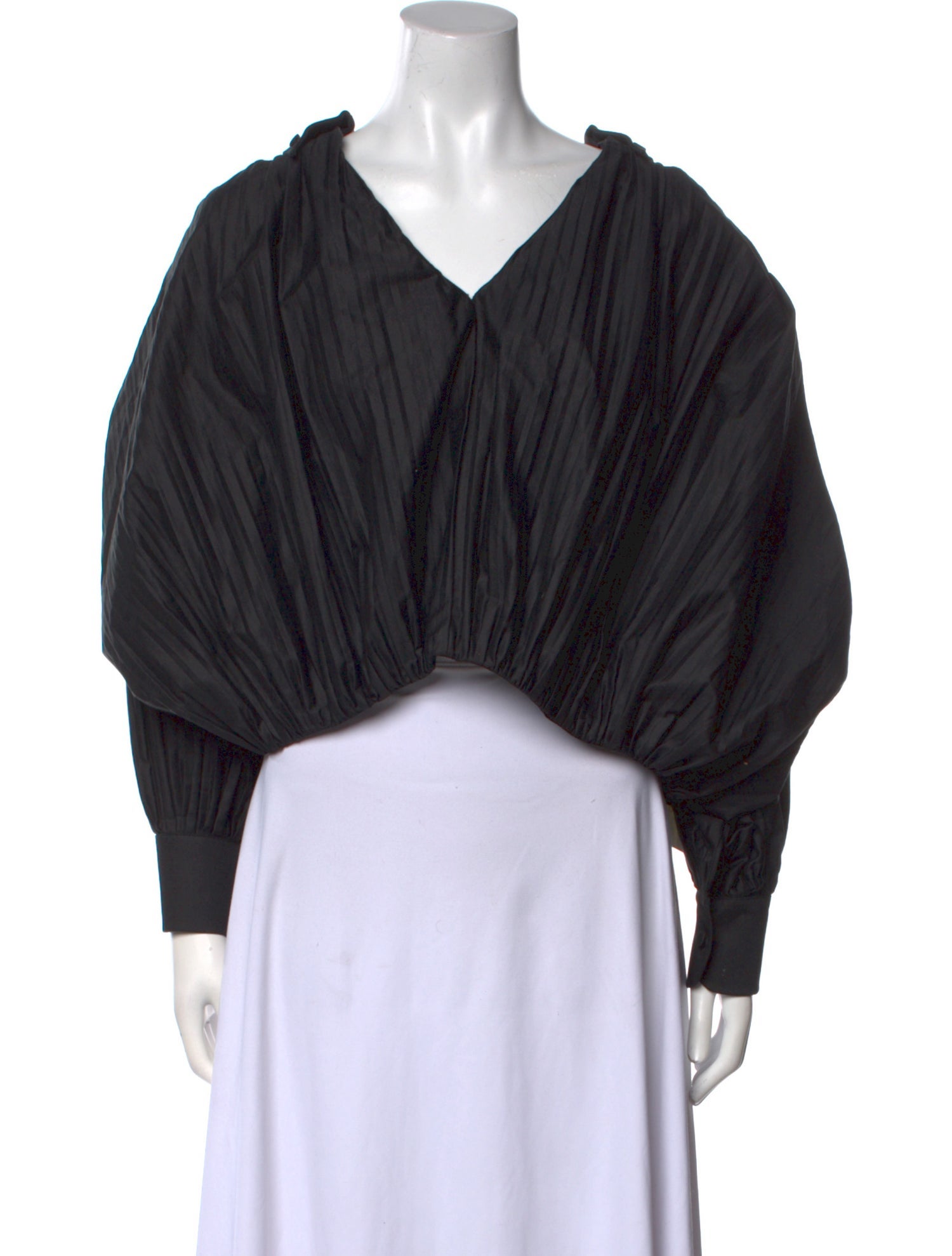 Khaite V-Neck Long Sleeve Crop Top