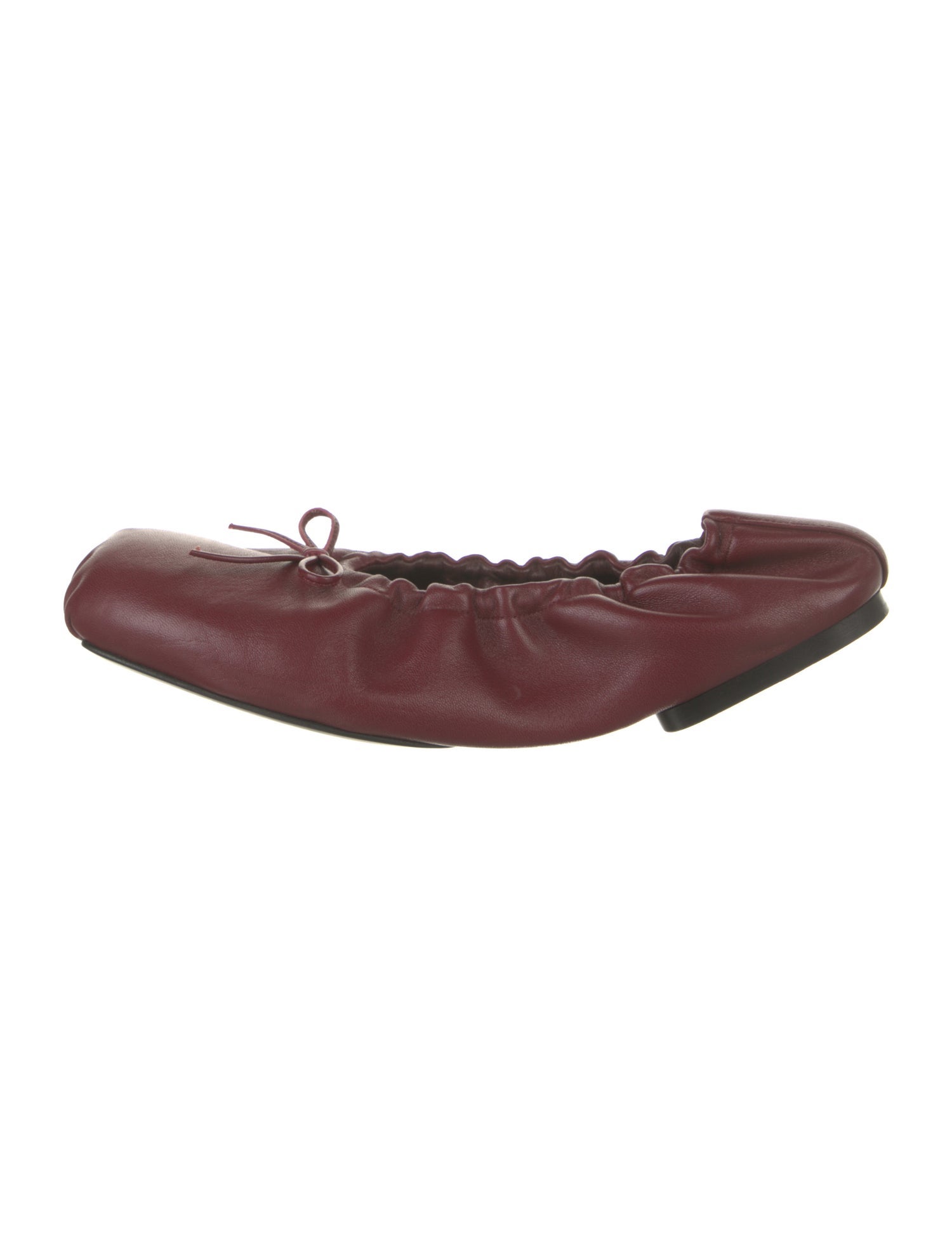 Khaite Leather Bow Accents Ballet Flats