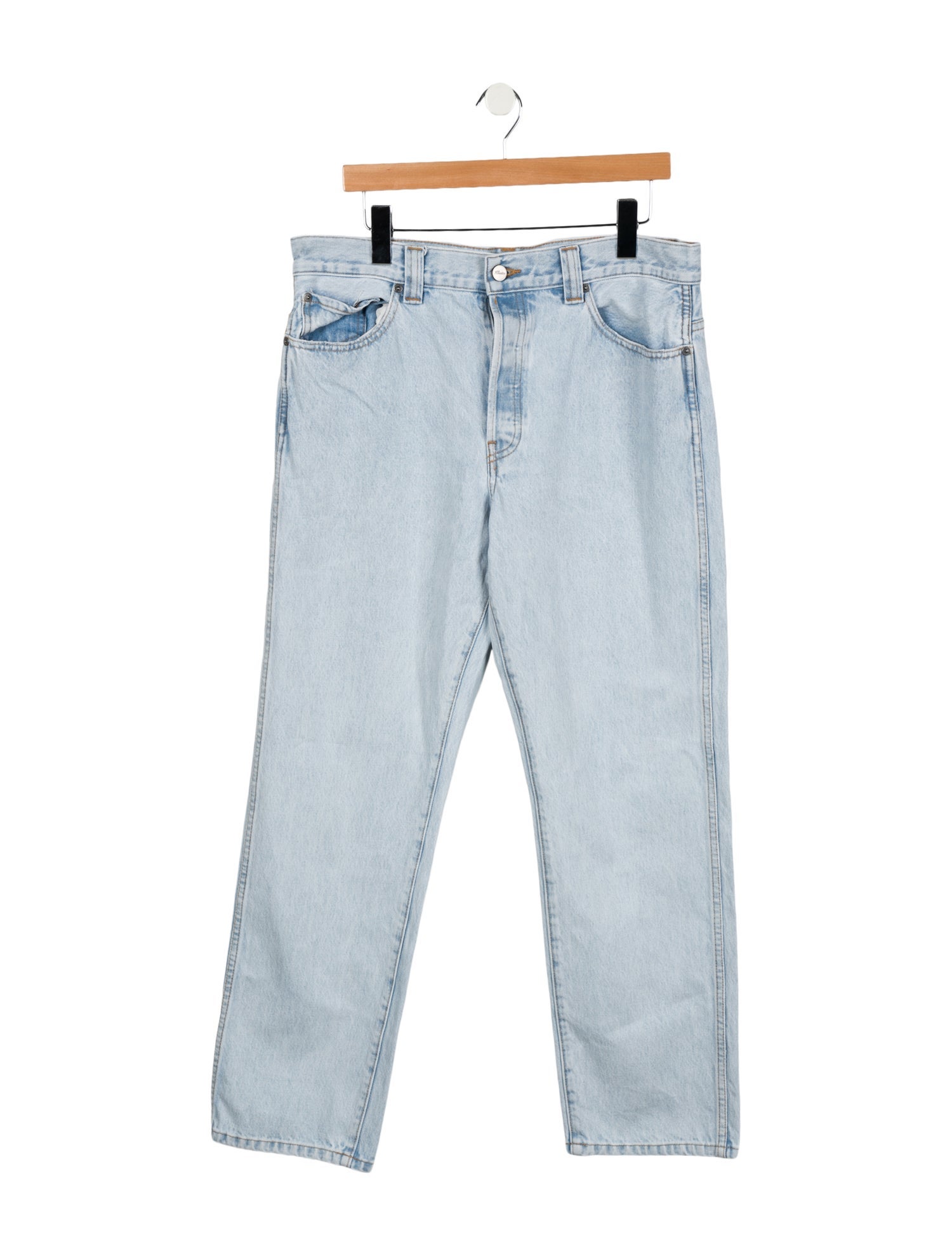 Khaite High-Rise Straight Leg Jeans