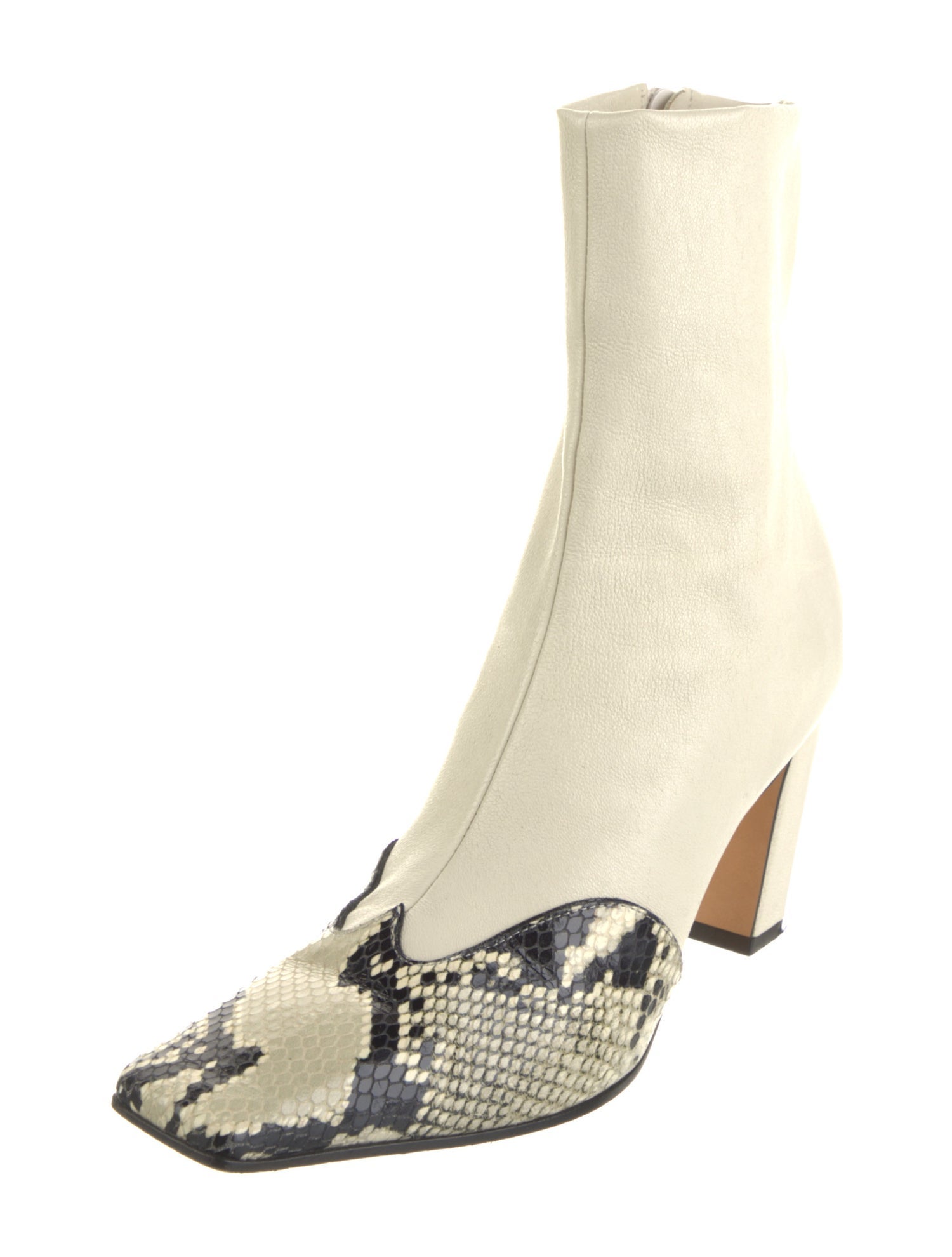 Khaite Leather Animal Print Boots