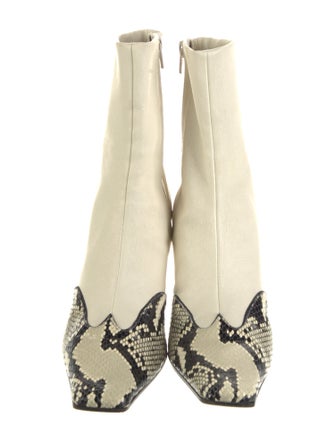 Khaite Leather Animal Print Boots