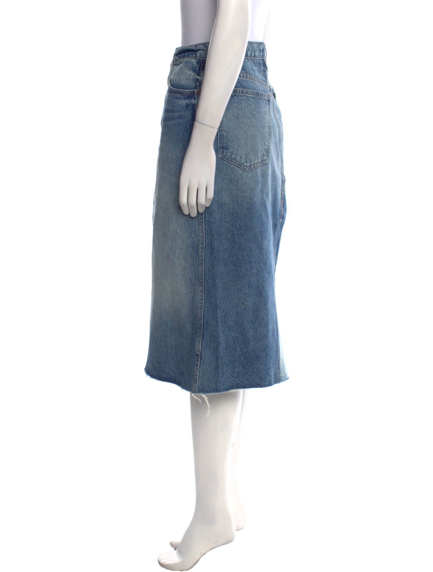 Khaite Distressed Accents Knee-Length Skirt