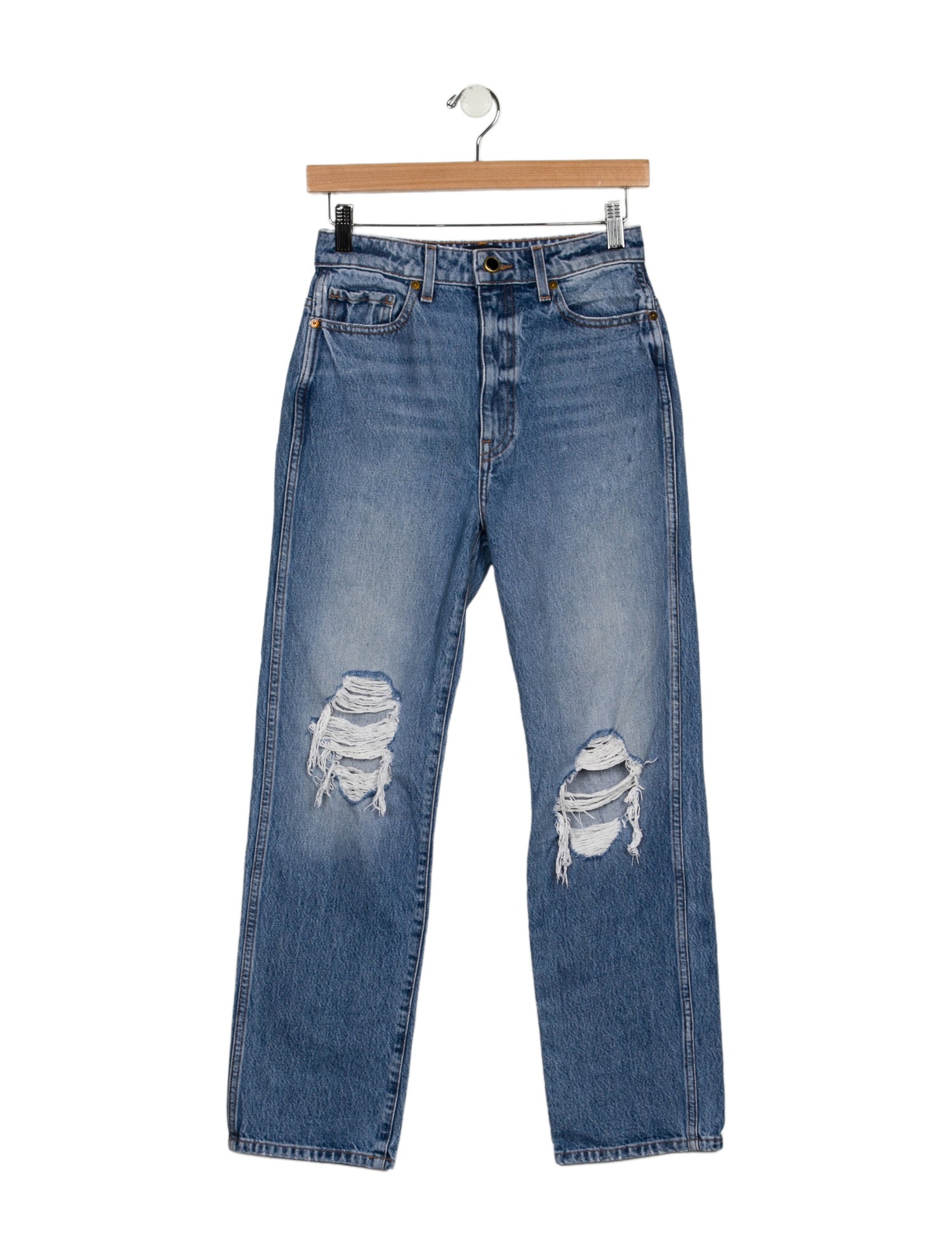 Khaite High-Rise Straight Leg Jeans
