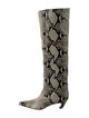Khaite Embossed Leather Animal Print Boots