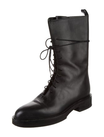 Khaite Leather Combat Boots