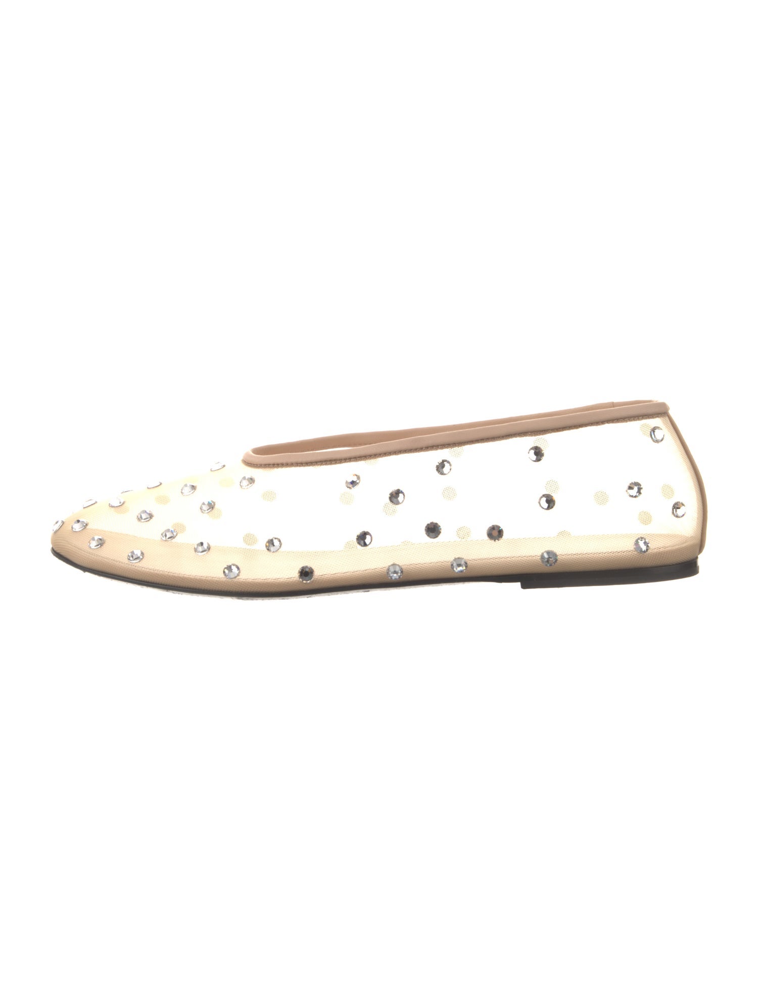 Khaite Mesh Crystal Embellishments Ballet Flats