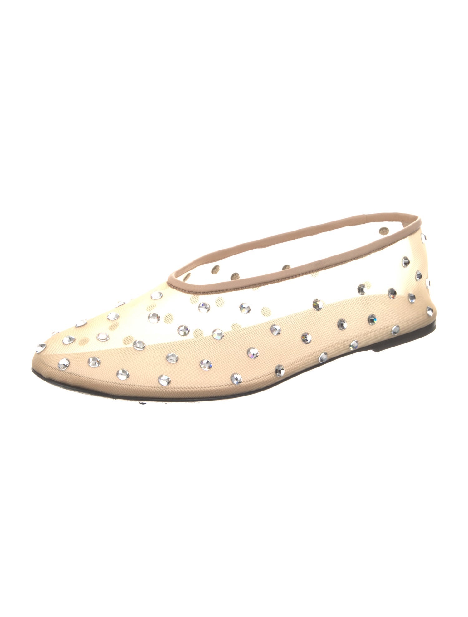 Khaite Mesh Crystal Embellishments Ballet Flats