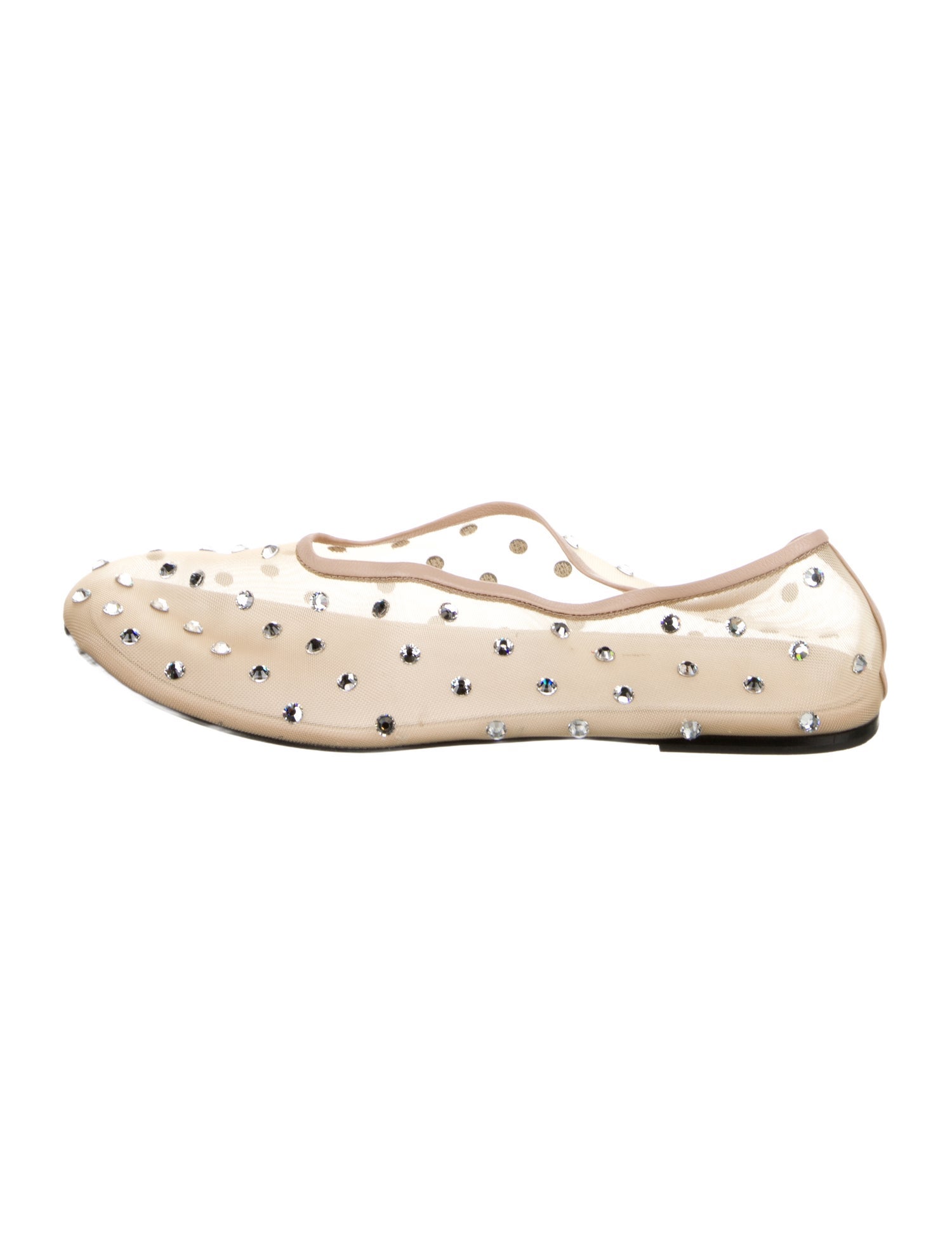 Khaite Mesh Crystal Embellishments Ballet Flats