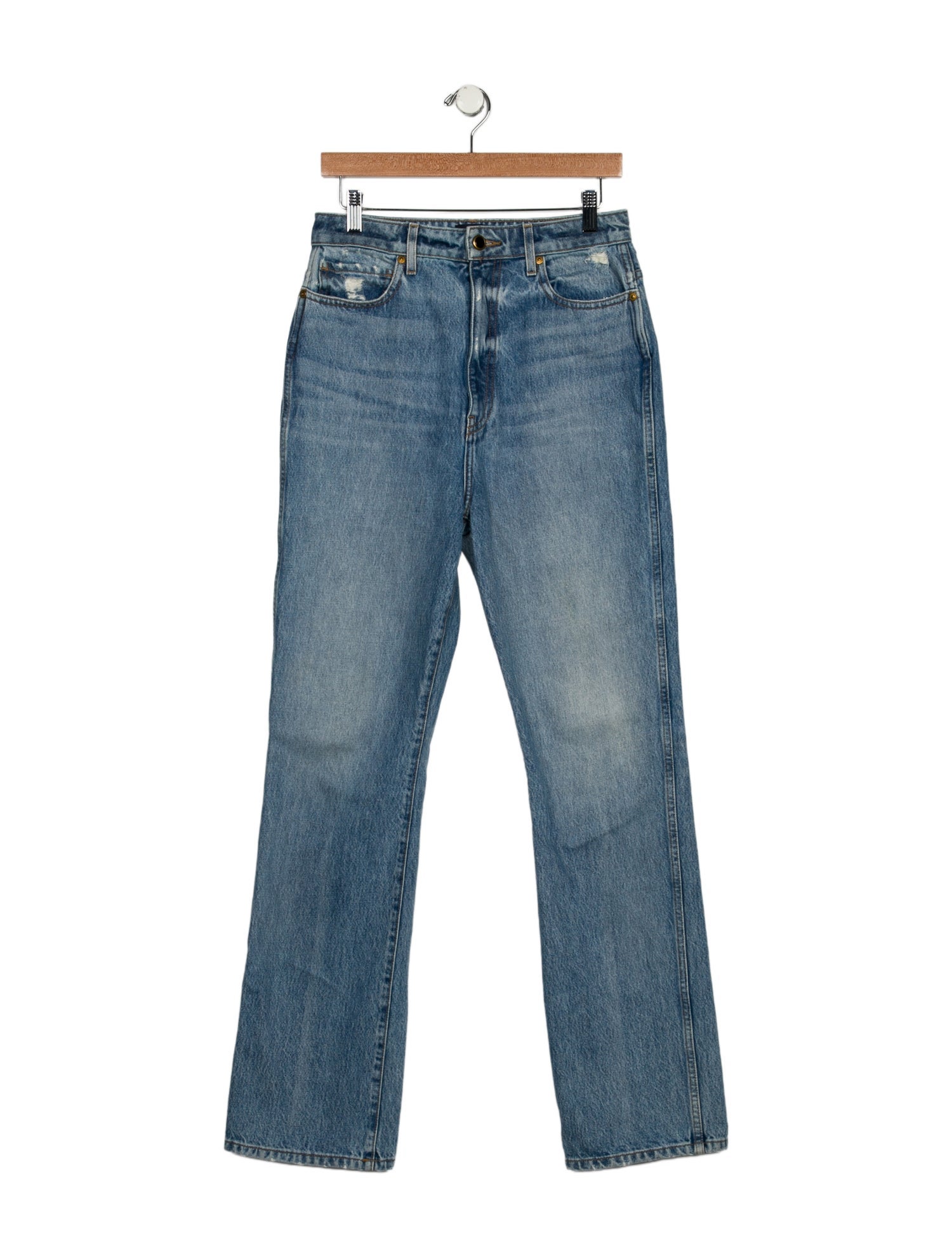 Khaite High-Rise Straight Leg Jeans
