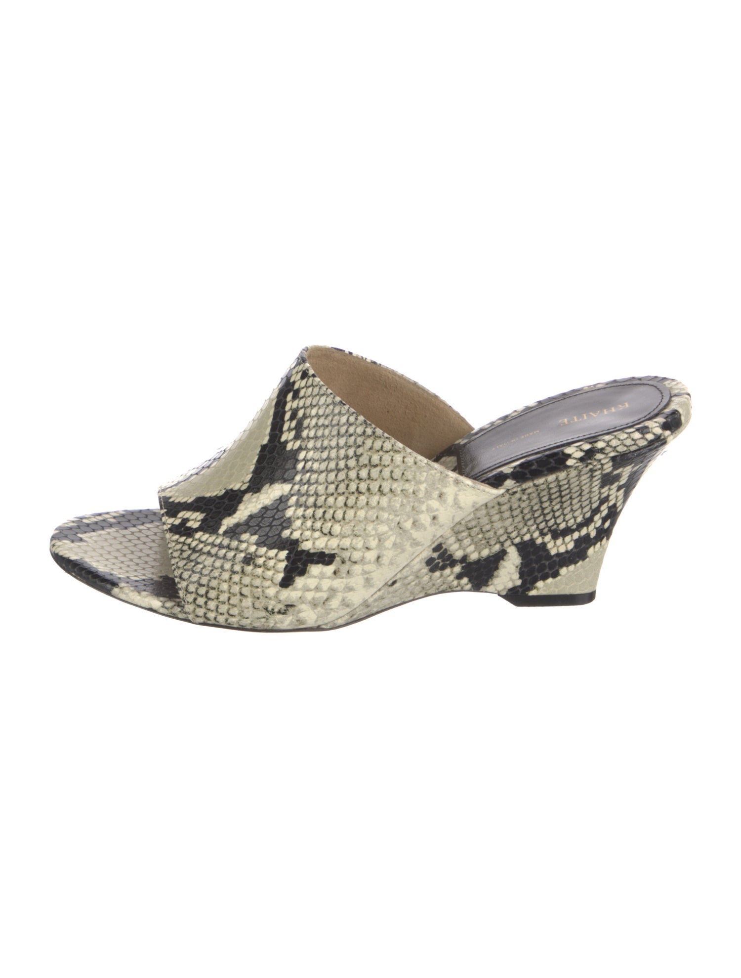 Khaite Snakeskin Animal Print Slides
