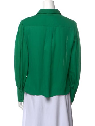 Khaite Silk Long Sleeve Button-Up Top