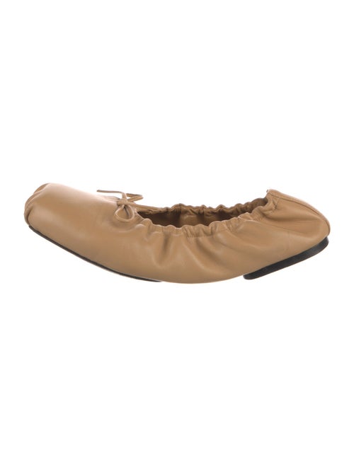 Khaite Leather Bow Accents Ballet Flats