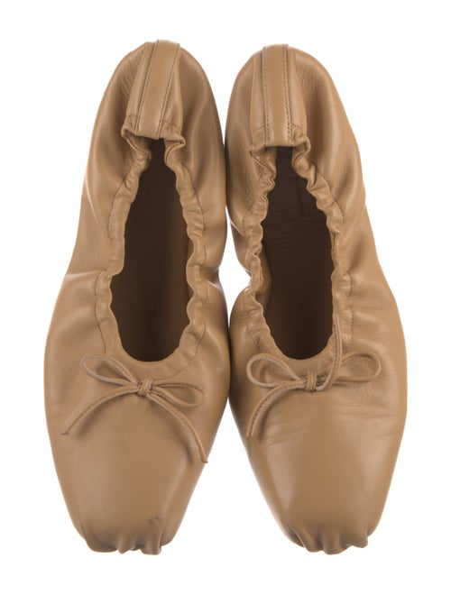 Khaite Leather Bow Accents Ballet Flats