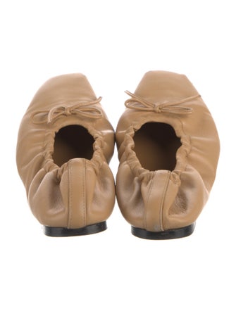 Khaite Leather Bow Accents Ballet Flats