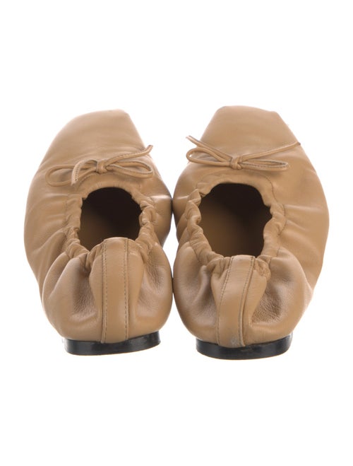 Khaite Leather Bow Accents Ballet Flats