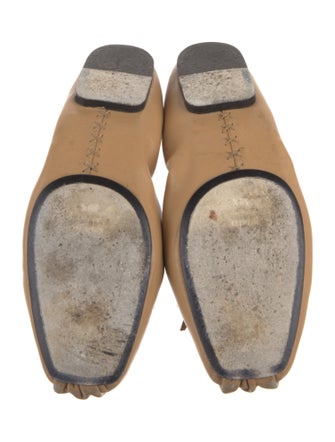 Khaite Leather Bow Accents Ballet Flats