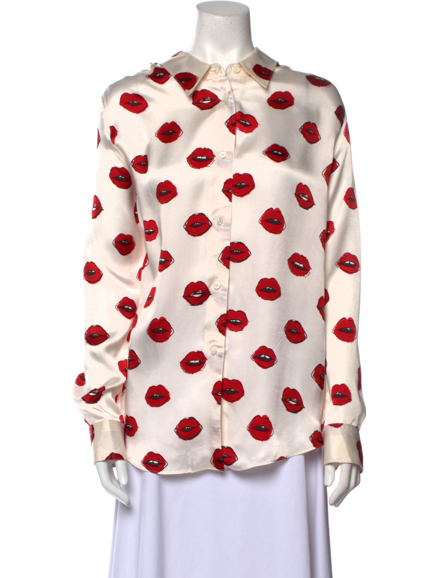 Khaite Printed Long Sleeve Blouse
