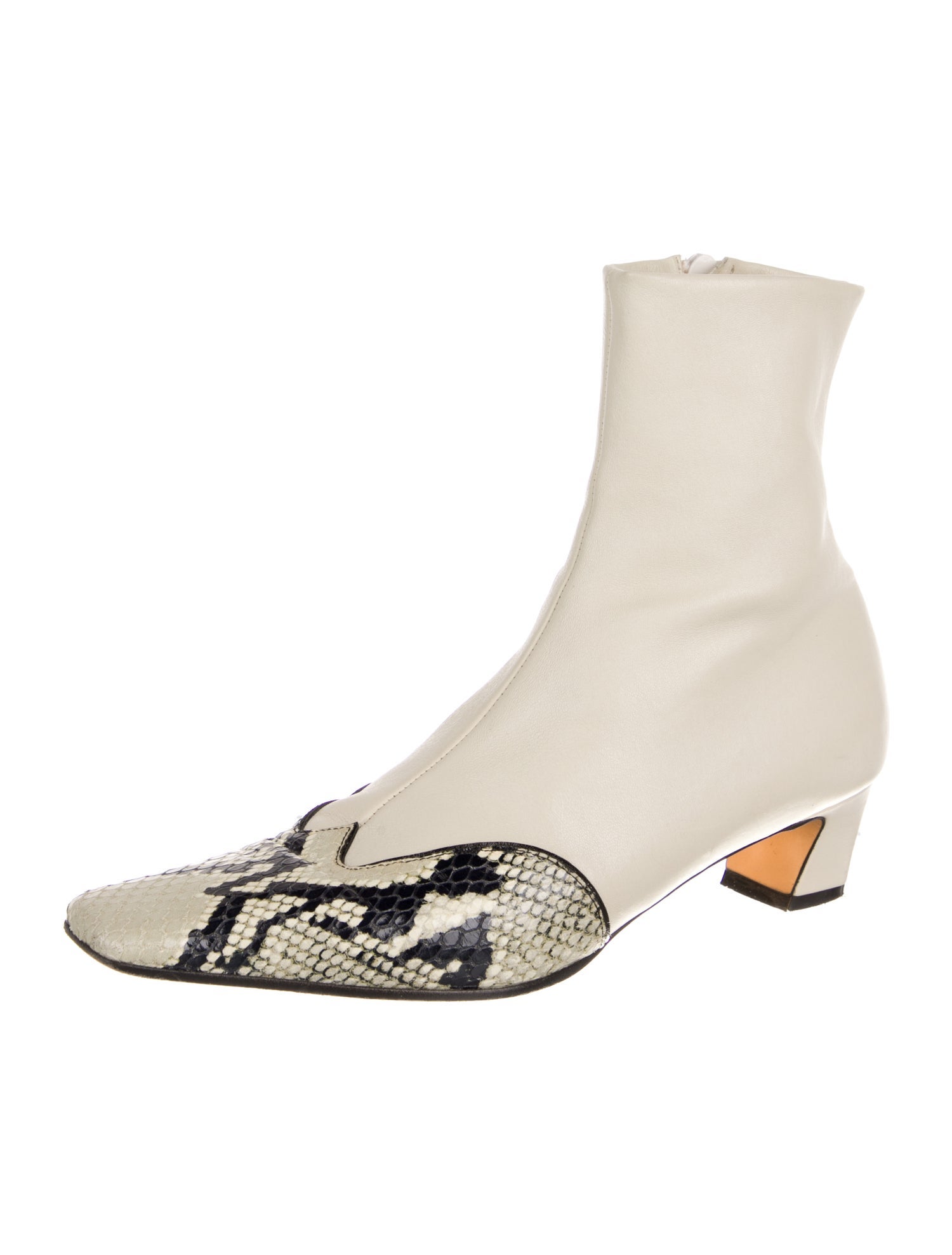 Khaite Leather Animal Print Sock Boots