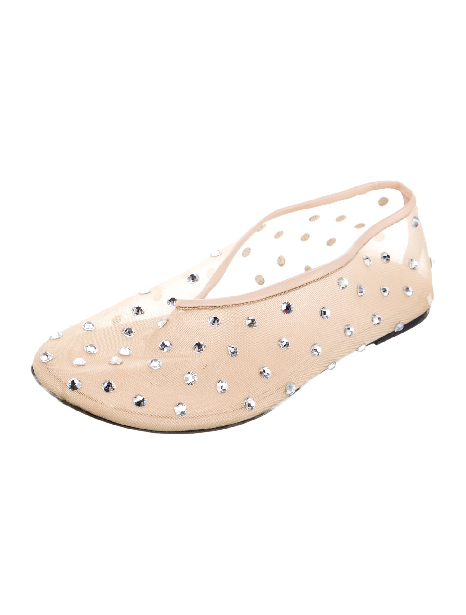 Khaite Mesh Crystal Embellishments Ballet Flats