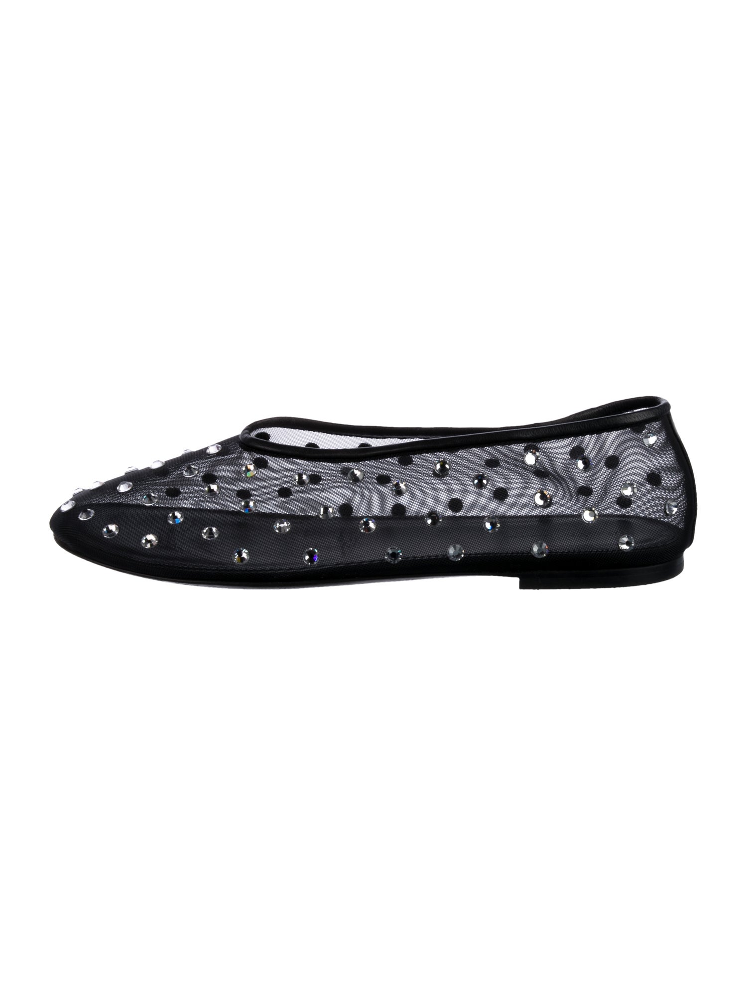 Khaite Mesh Crystal Embellishments Ballet Flats