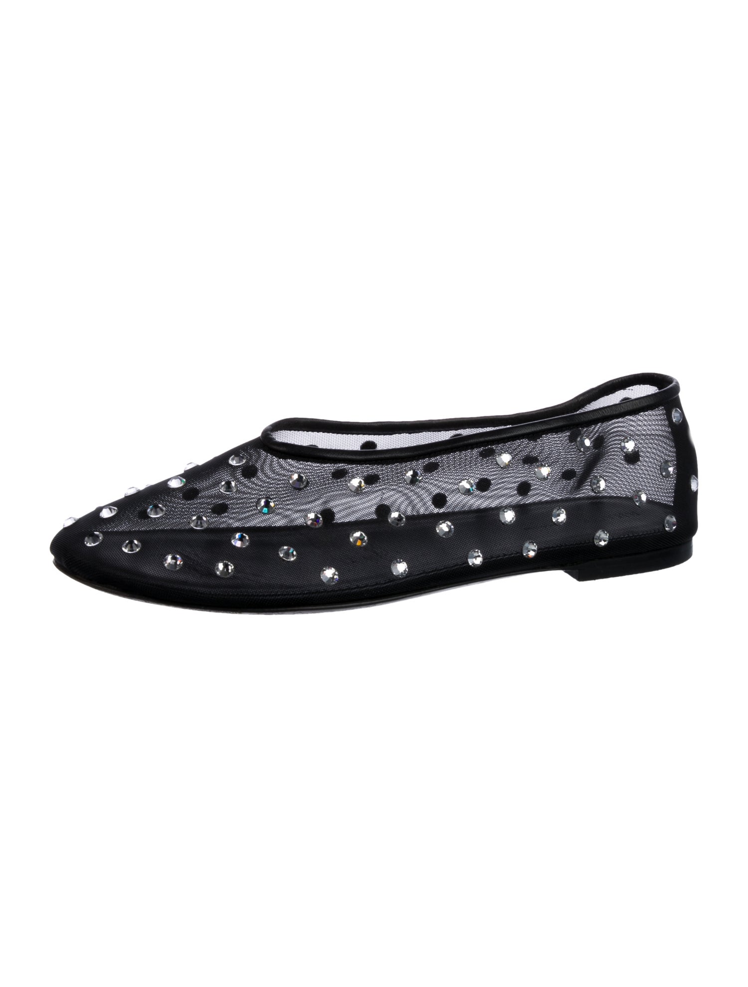Khaite Mesh Crystal Embellishments Ballet Flats