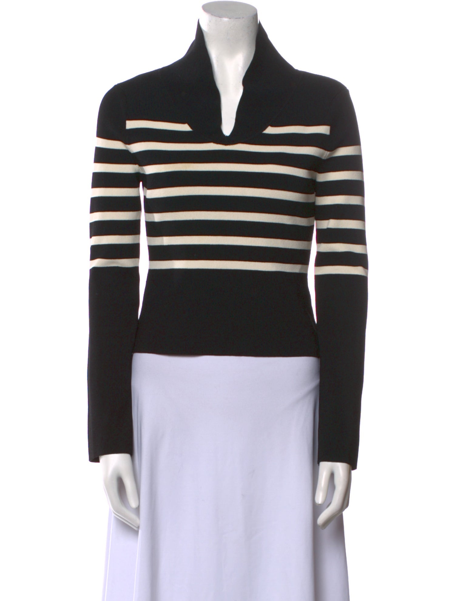Khaite Striped V-Neck Sweater