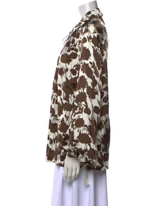 Khaite Printed Long Sleeve Button-Up Top