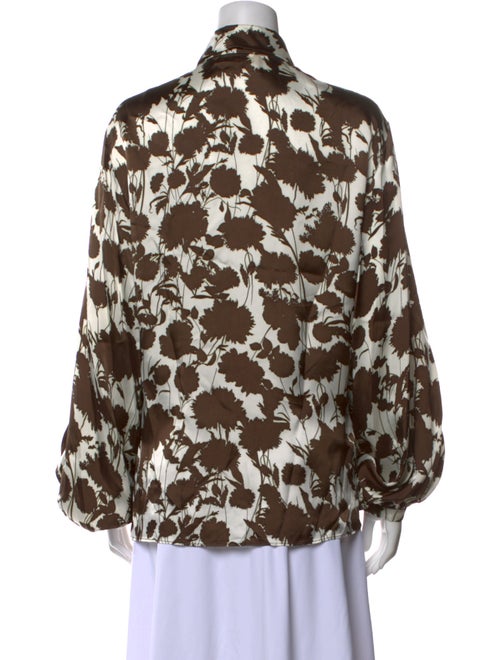 Khaite Printed Long Sleeve Button-Up Top