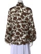 Khaite Printed Long Sleeve Button-Up Top