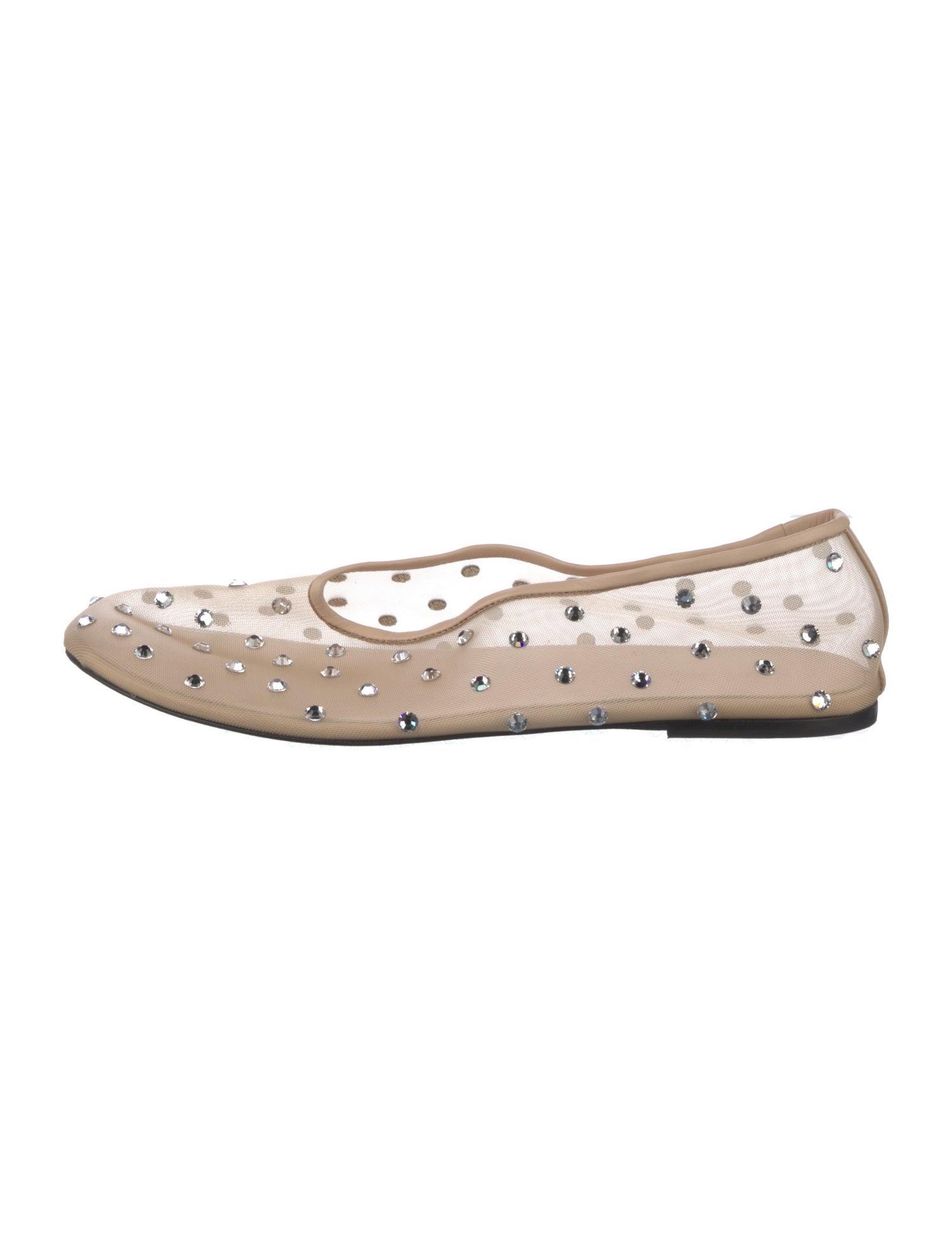 Khaite Mesh Crystal Embellishments Ballet Flats