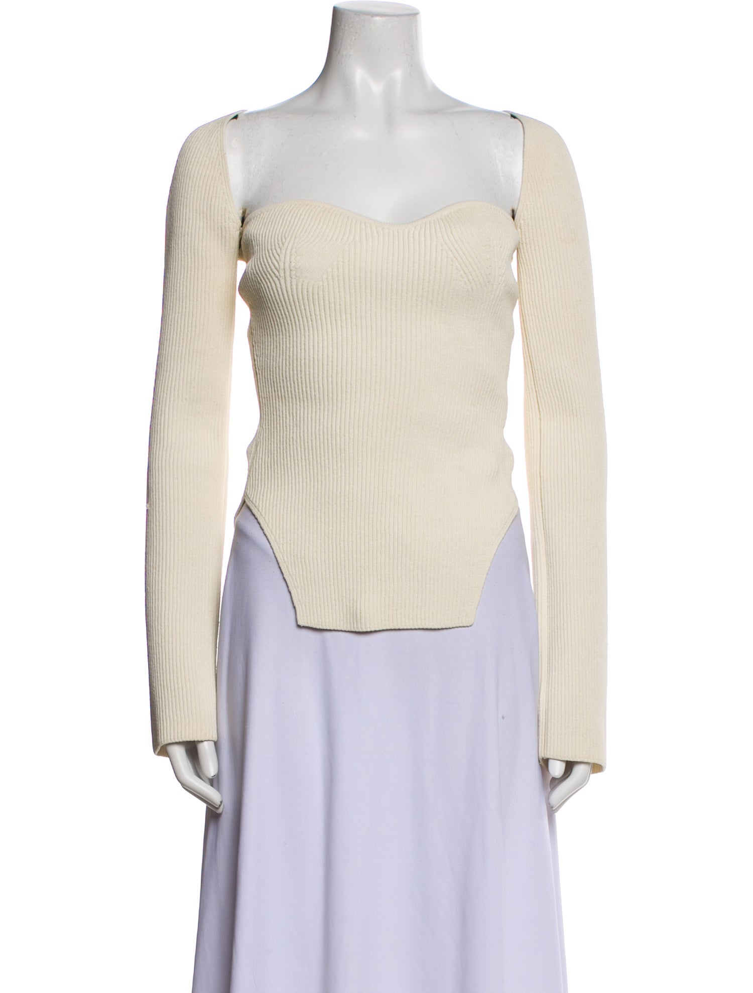 Khaite Square Neckline Long Sleeve Top